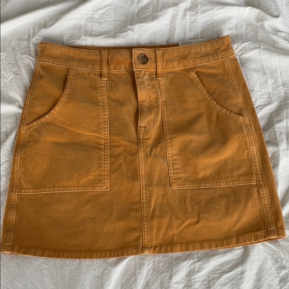 American Eagle Yellow Corduroy Skirt